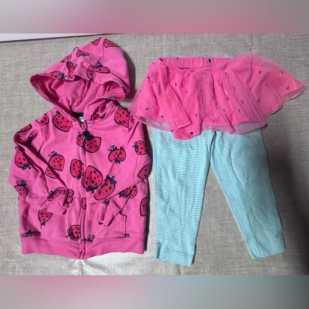 Bundle Baby Girl Romper Gap,pants and sweater Vibrant Pink